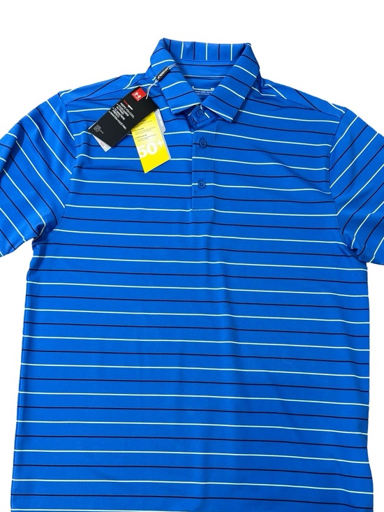 Under Armour Other - Under Armour Blue Striped Performance Polo SZ M